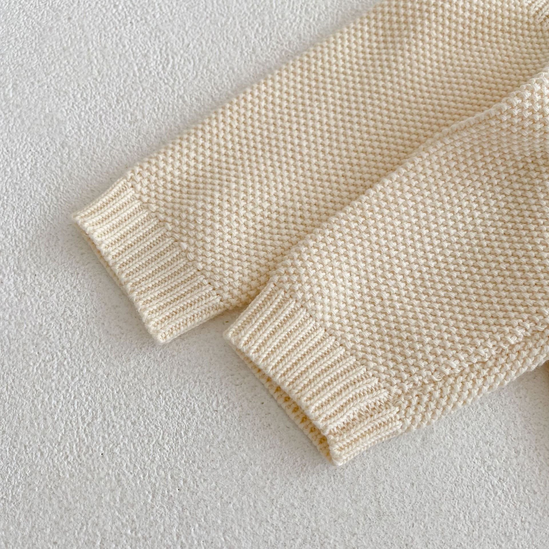 Alsidig efterårsbaby bomuldsgarn til piger 0-3 år, enkel broderet langærmet strikket cardiganjakke_voghion.com