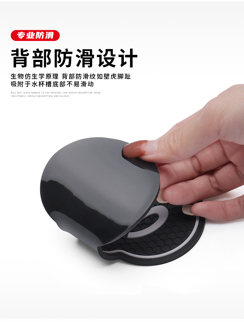 Applicable to Tesla Model3/Y/S Silicone Cup Mat Central Control Cup Holder Anti-slip Mat Interior Decoration Protective Equipment