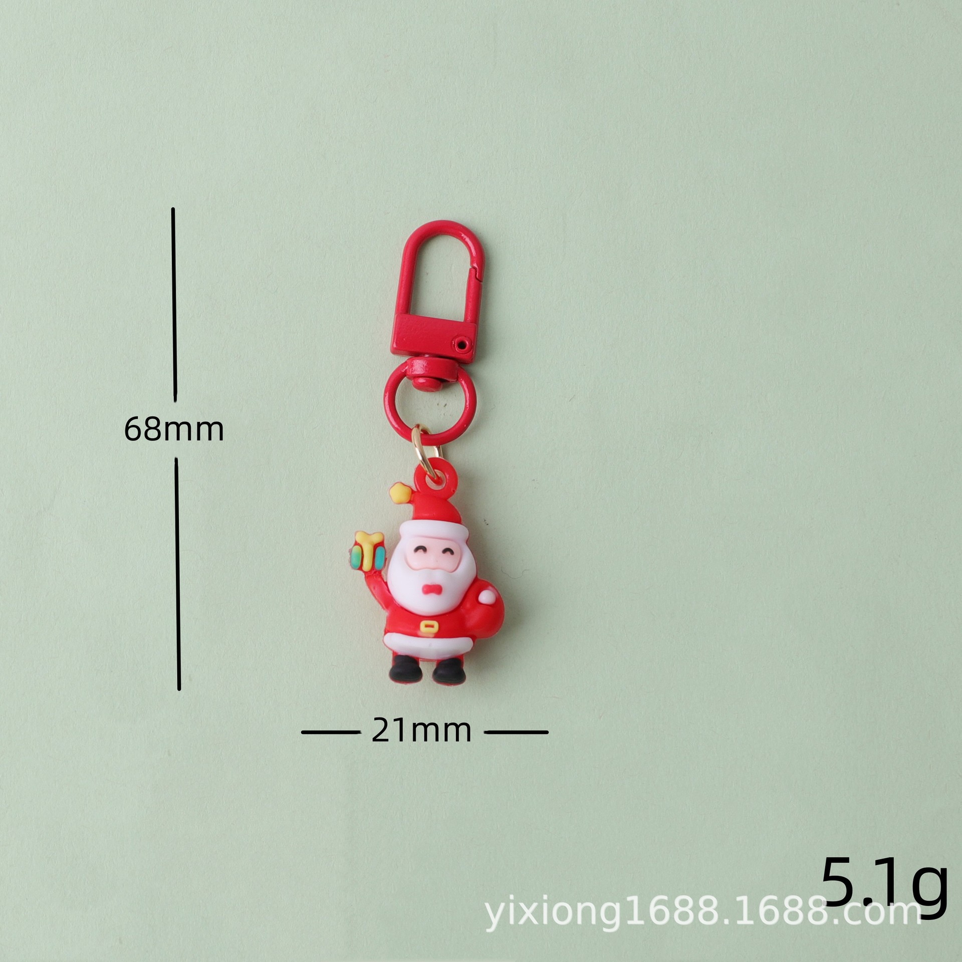 Nuevo llavero de Navidad dibujos animados Santa adorable mochila accesorios colgantes pegamento de PVC suave