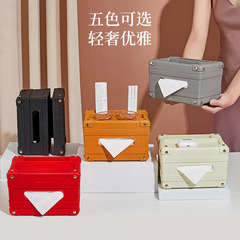 Light luxury desktop luggage paper box, good-looking bedroom, living room, bathroom tissue box, hand-made creative storage box