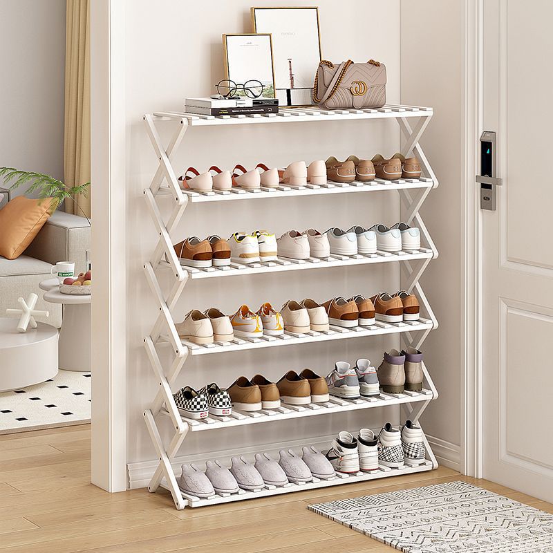 Puerta simple del estante para zapatos Almacenamiento de múltiples capas para el hogar, ahorro de espacio, esquina, pequeño armario de zapatos estrecho a prueba de polvo, instalación gratuita