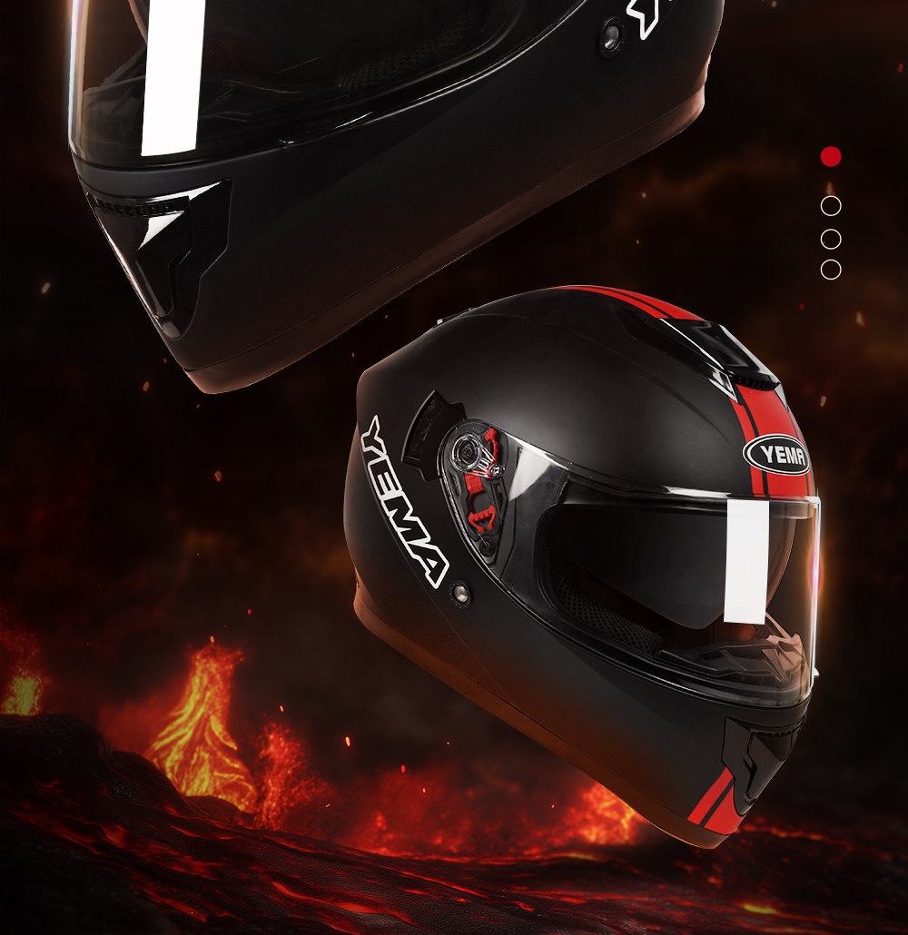 3C Certified Mustang Motorcycle Helmet for Men, Autumn and Winter Warm-Weather Electric Vehicle Helmet, All-Season Universal Riding Full-Face Helmet