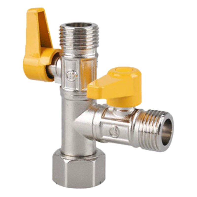 Трехходовой клапан с переключателем, переключатель воды один, два, три и четыре выхода, 4-точечный цельномедный шаровой сердечный соединитель с двойным управлением угловой клапан