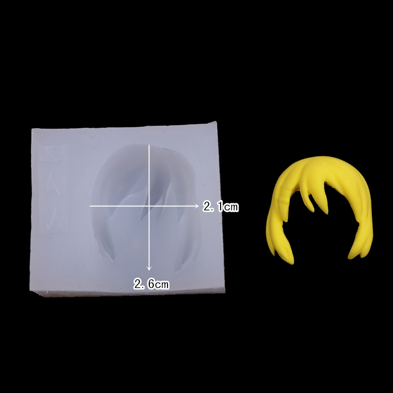 Ultra-ligero arcilla muñeca pelo silicona molde suave cerámica anime personaje peinado haciendo flequillos largo pelo corto fondant molde