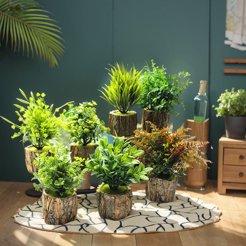 Sala de estar nórdica pequeña maceta supermercado decoración de plantación verde bonsai decoración para el hogar exhibición de flores