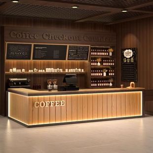 Bar Cashier Simple Modern Coffee Milk Tea Shop Flower Shop Bar Counter Company Front Desk Reception Desk Console