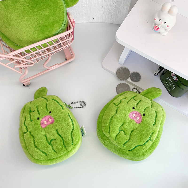 Unisex Plush Plant Cute Square Zipper Coin Purse display picture 4