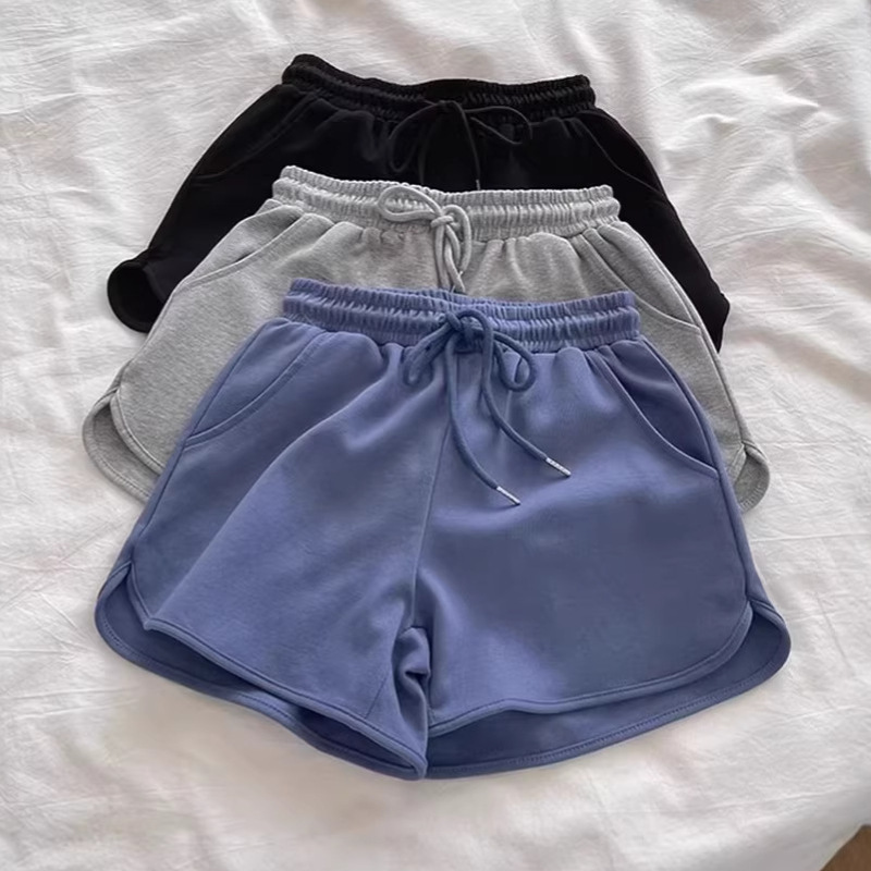 Classic Design Sports Shorts for Petite Women, Spring and Summer Style, Casual Running and Fitness Shorts, High-Waisted Yoga Shorts