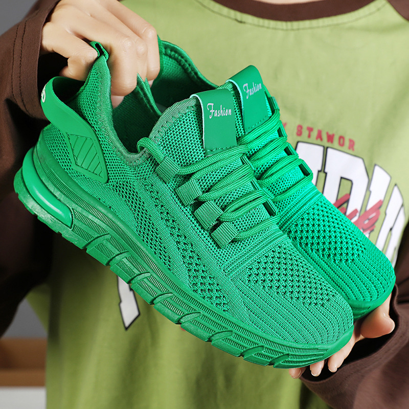 Zapatos mujer verano nuevo estilo moda todo-fósforo correr zapatos de mujer al por mayor zapatos con colchón de aire boca baja volando zapatos deportivos individuales