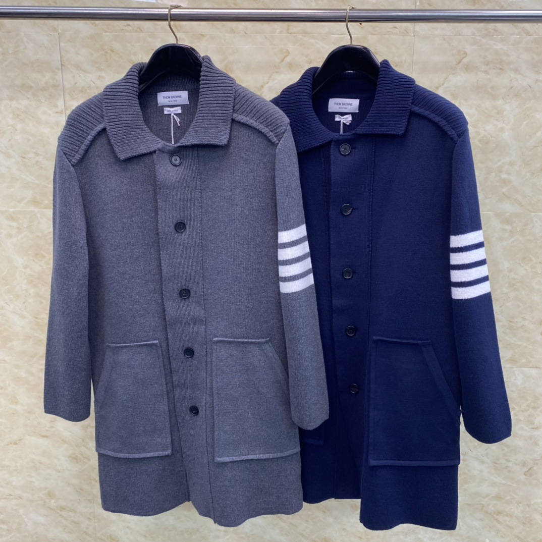 TB factory direct sales winter new style double-sleeved woven collar long coat, unisex casual and comfortable outerwear