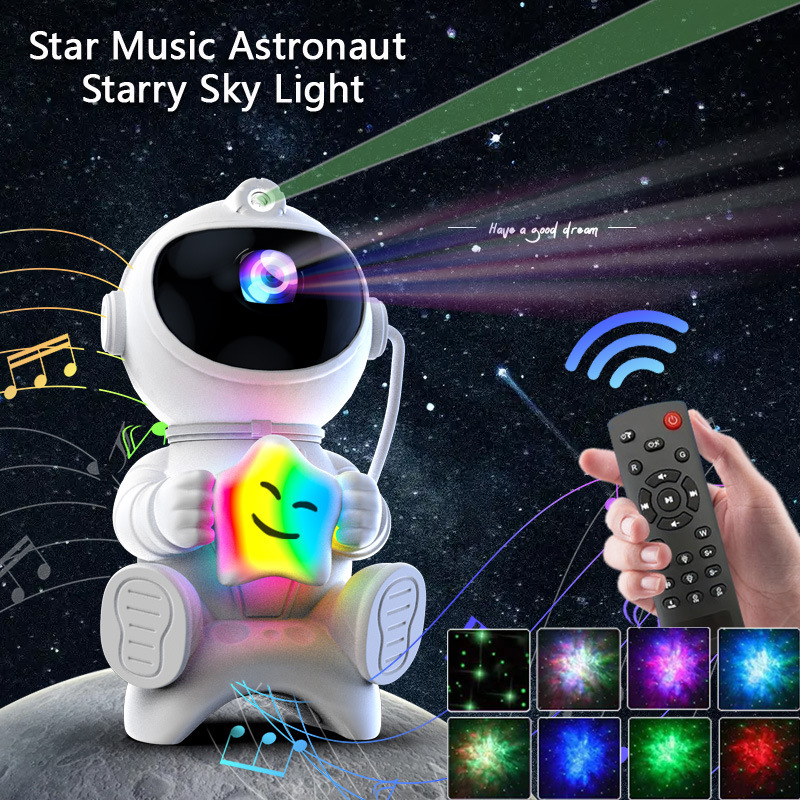 New Rocket Astronauts Holding Stars Star Light Bluetooth Audio Night Light Astronaut Projection Night Light New Rocket Astronauts Holding Stars Star Light Bluetooth Audio Night Light Astronaut Projection Night Light