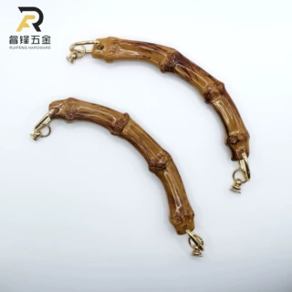 现货批发复古仿竹节箱包五金配件竹手挽包包月饼盒包装塑料手挽