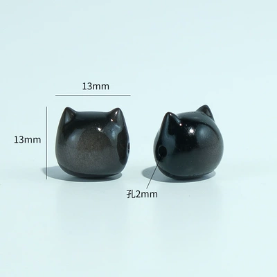 Zərgərlik ara hissələri, Obsidian Small Carving Lion Wake - no-10-faceless-cat-head