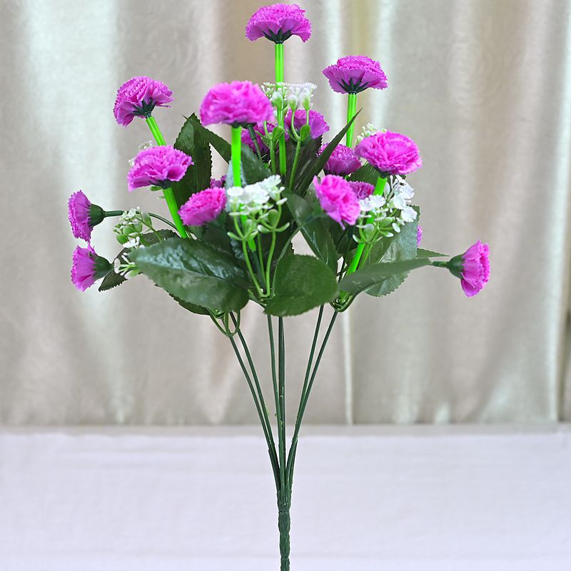 Clavel de imitación flor seda pudín flor falsa mesa flor decoración paisaje props de disparo al por mayor