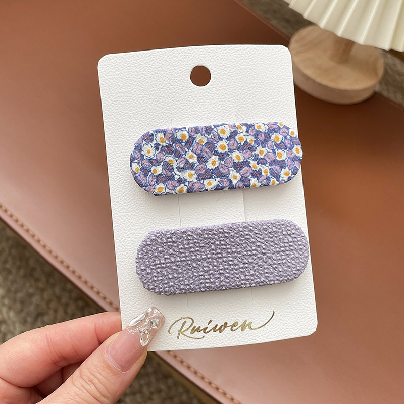 Fresh floral BB clip tela horquilla hembra lateral clip flequillo roto horquilla Plaid accesorios para el pelo tocado