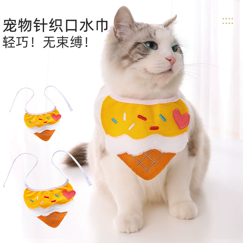 Момо вязаные домашние животные полотенце для рта кошачий ошейник собачий шарф