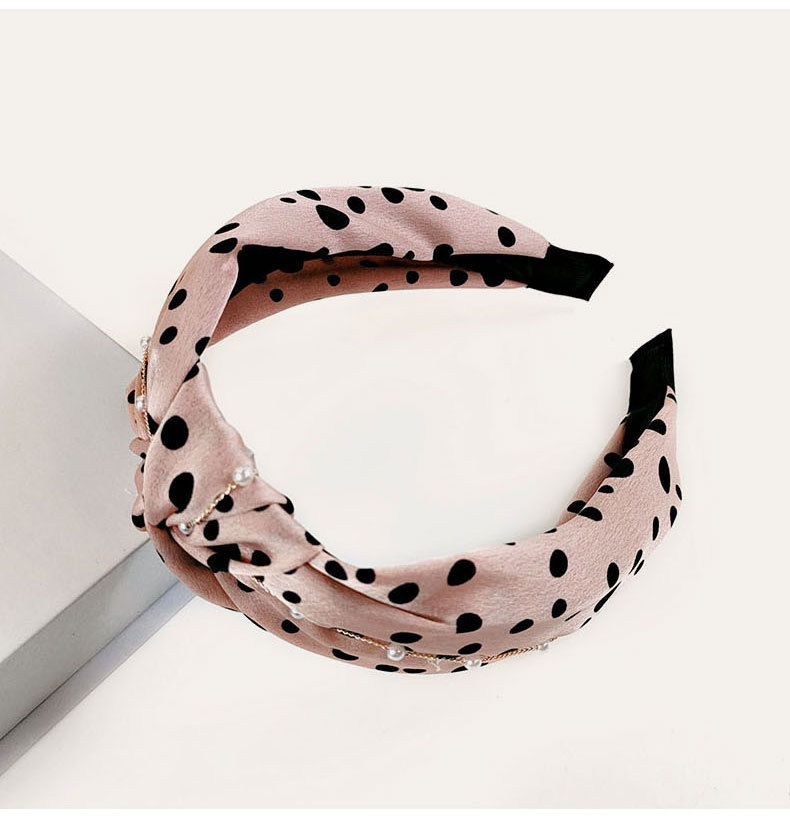 Retro Polka Dot Pearl Wide-brimmed Headband display picture 9