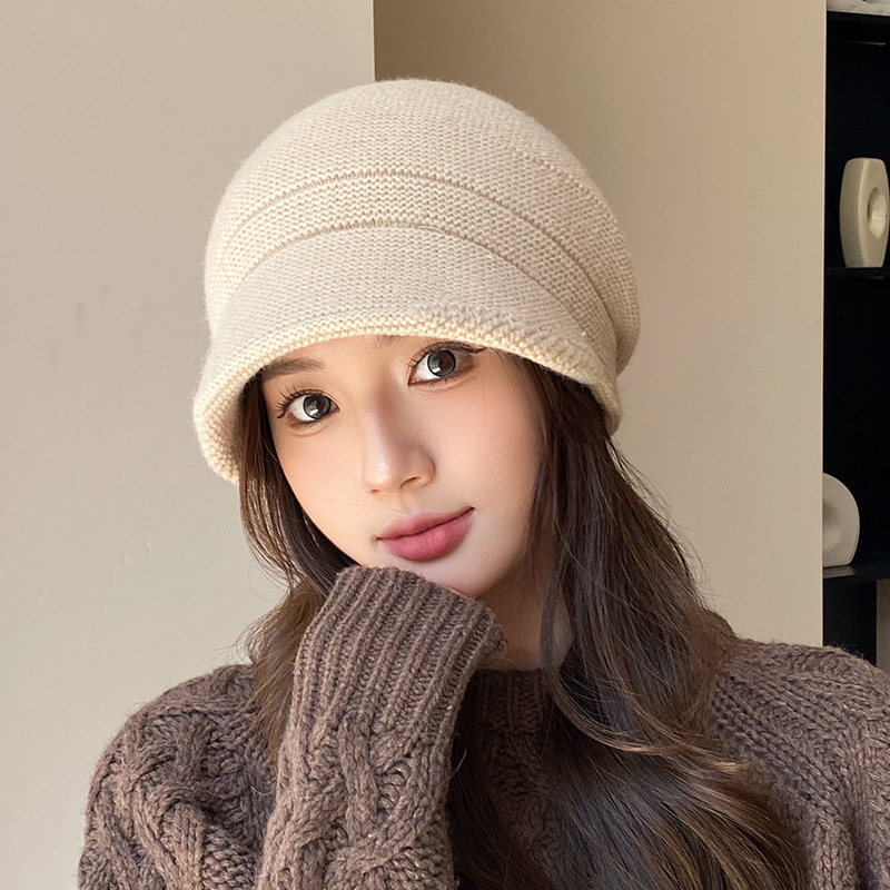 Gorro de punto para mujer otoño invierno cálido con orejeras_voghion.com