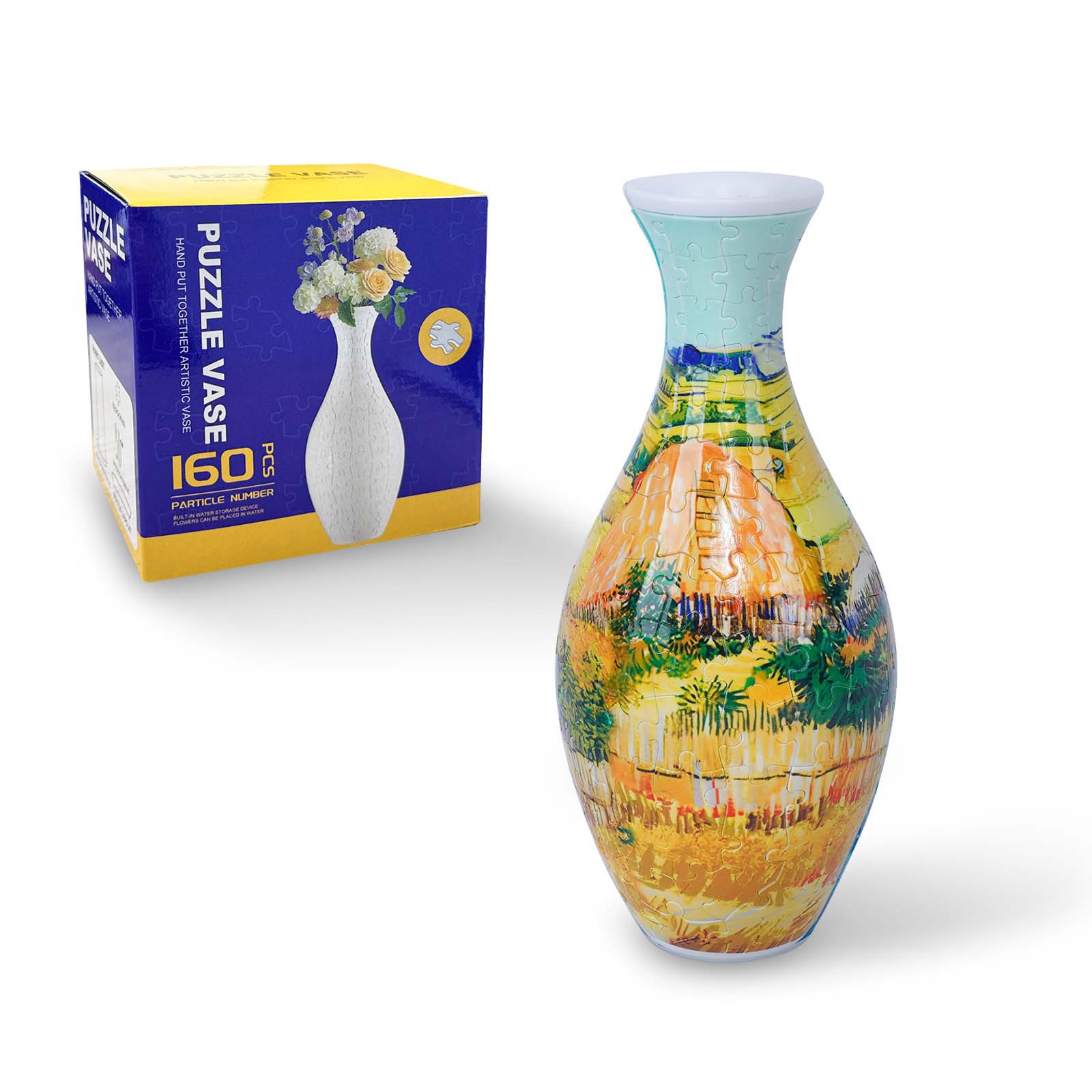 3d Puzzle Vase Blue And White Porcelain Creative Home Ornament_voghion.com