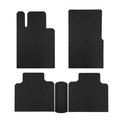 Universal Foot Pad – TPE car floor mats - black-complete-set-of-five-seats