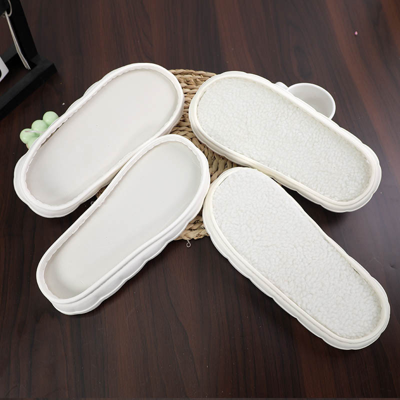 Nube suela de cordero Cachemira hecha a mano suela de lana gancho trenzado zapatillas de hielo espuma antideslizante desgaste