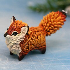国境を越えたアメリカのキツネの手作り樹脂工芸品装飾品のデスクトップの小さな置物プレゼントの家庭装飾