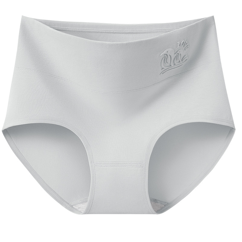 Bragas de cintura media y alta entrepierna de algodón puro 10A entrepierna antibacteriana entrepierna larga pantalones cortos de triángulo de cadera de gran tamaño bragas de mujer en relieve