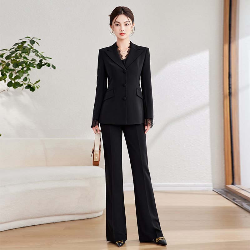 Bafia High-End Suit Women's Fashion Splicing Lace Annual Meeting Host Banquet Formal Occasion Formal Wear