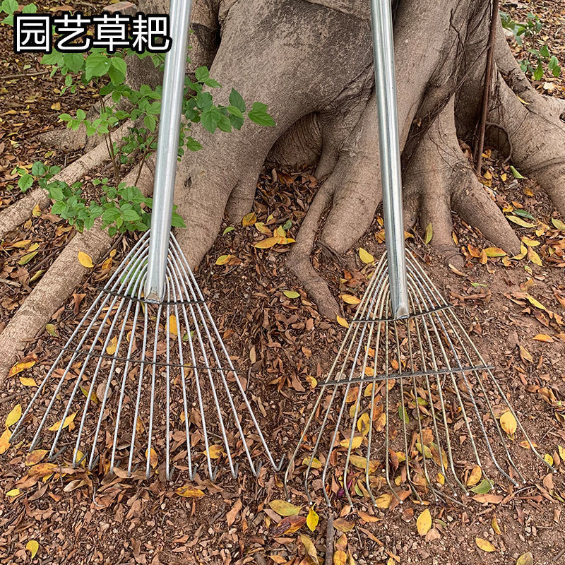 批发十四十六齿焊接钢管园林清洁草耙抓搂草耙子搂落叶农用铁耙子|undefined