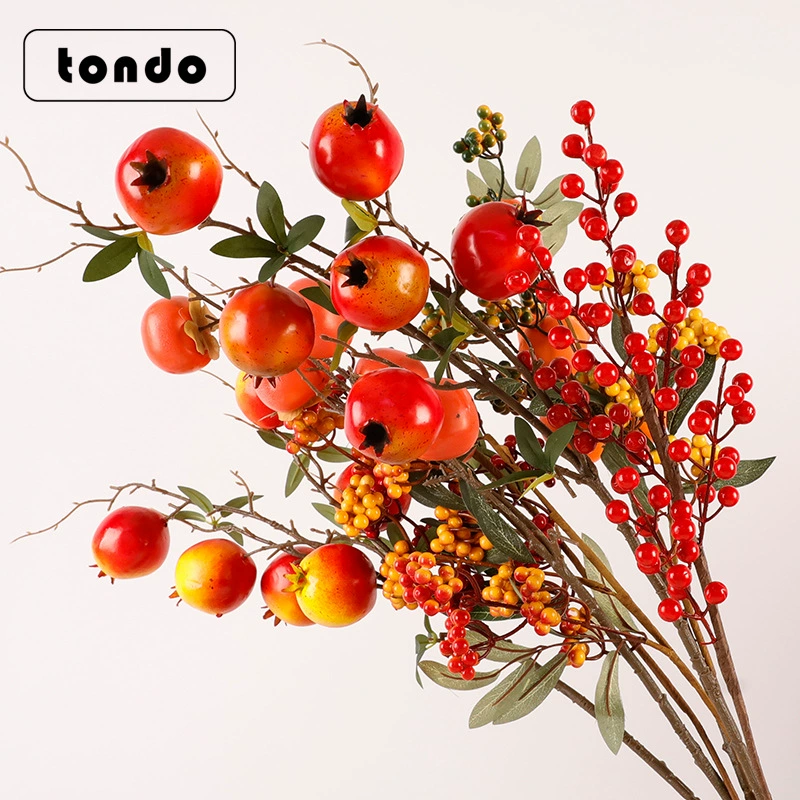 Fujiao New Year Flower Material Wholesale Simulation Flower Winter Qing You Gali Pomegranate Persimmon DIY Materials