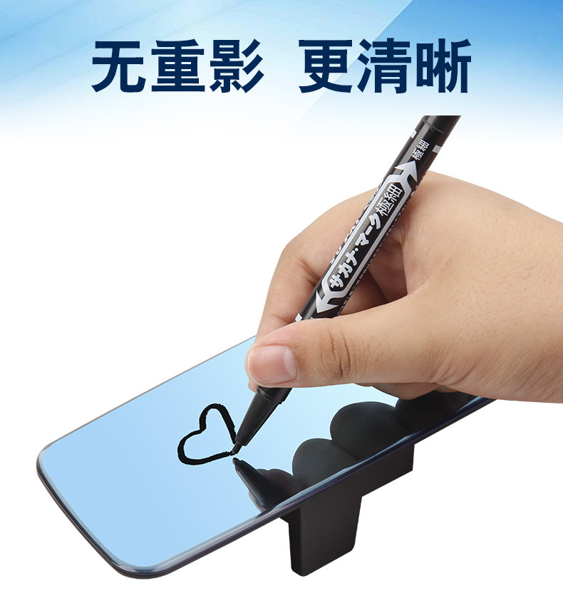 Large-View Rearview Mirror in the Car, Anti-Dazzle Car Interior Reversing Mirror, Edgeless Wide-Angle Curved Blue Mirror