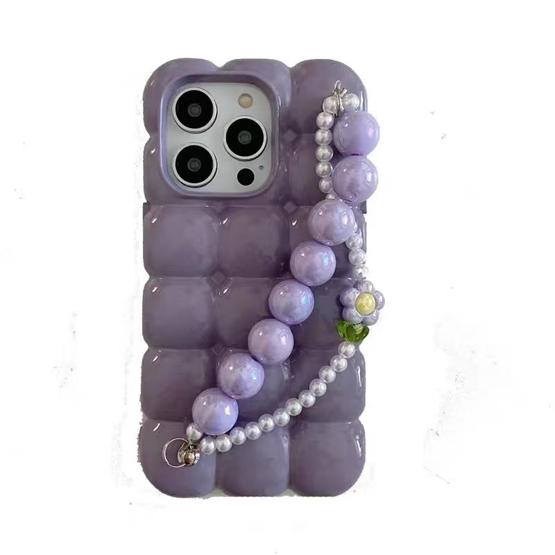 Waiffin de huevo a cuadros de color sólido retro para iPhone16 Apple 15ProMax funda para teléfono móvil 14/13 pulsera 16P