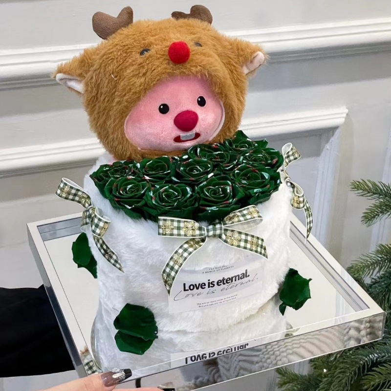 리틀 비버 포옹 양동이 크리스마스 그린 27*27*27