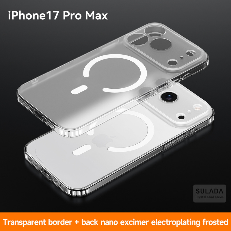苹果17磁吸透明手机壳SULADA晶砂适用iPhone17Promax外套MagSafe|undefined