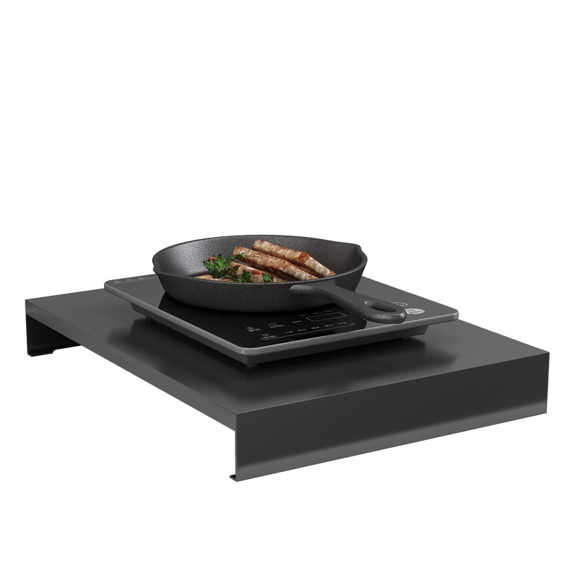 黒い台所の物置棚のステンレスの電磁ストーブの棚のテーブルのスタンドのガスのかまどの台のカバーの卸売り