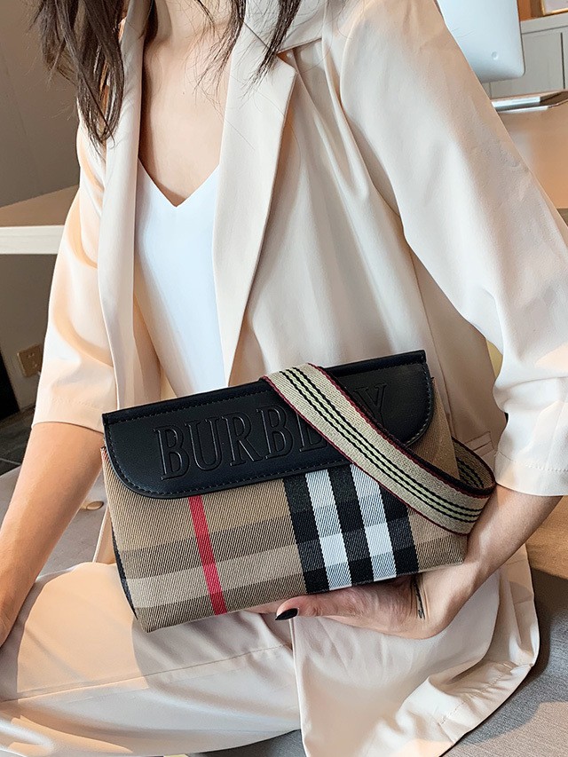Qadın kiçik plaid çanta - klassik çiyin və krossbody modeli