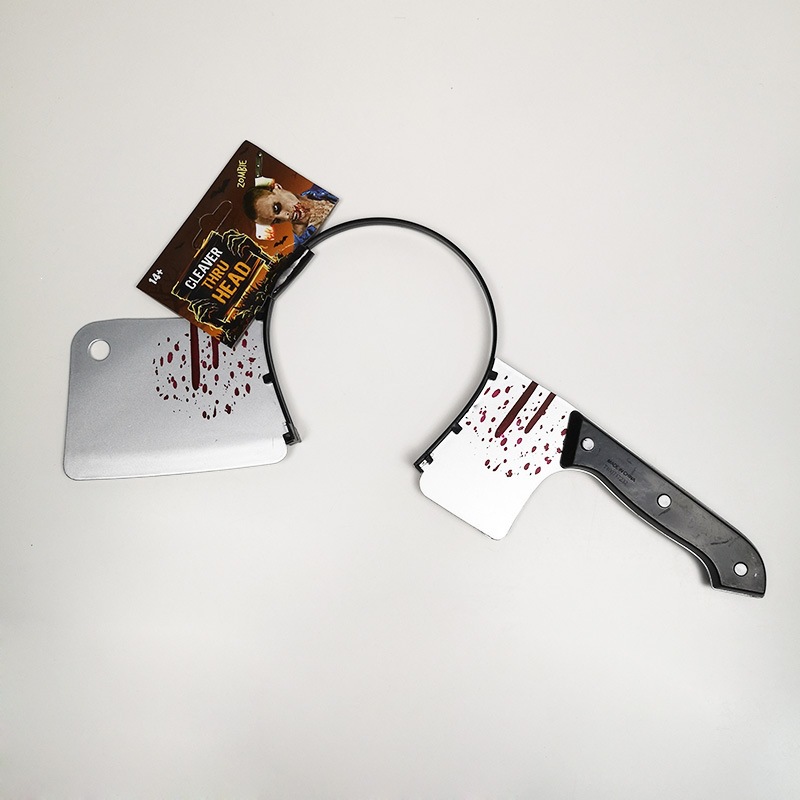 Halloween accesorios perforación cuchillo de colza de sangre anillo de cabello de terror fiesta decoración jeringa simulación de acabado de hacha anillo de hacha
