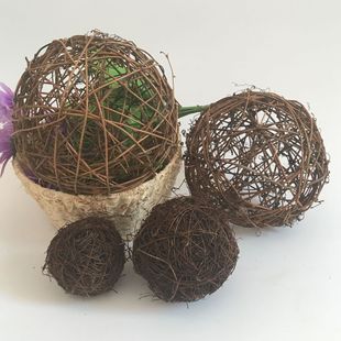 Diameter 4-40 earthen vines ball pastoral style wedding props bar original ecological decoration ball Christmas tree decoration ball