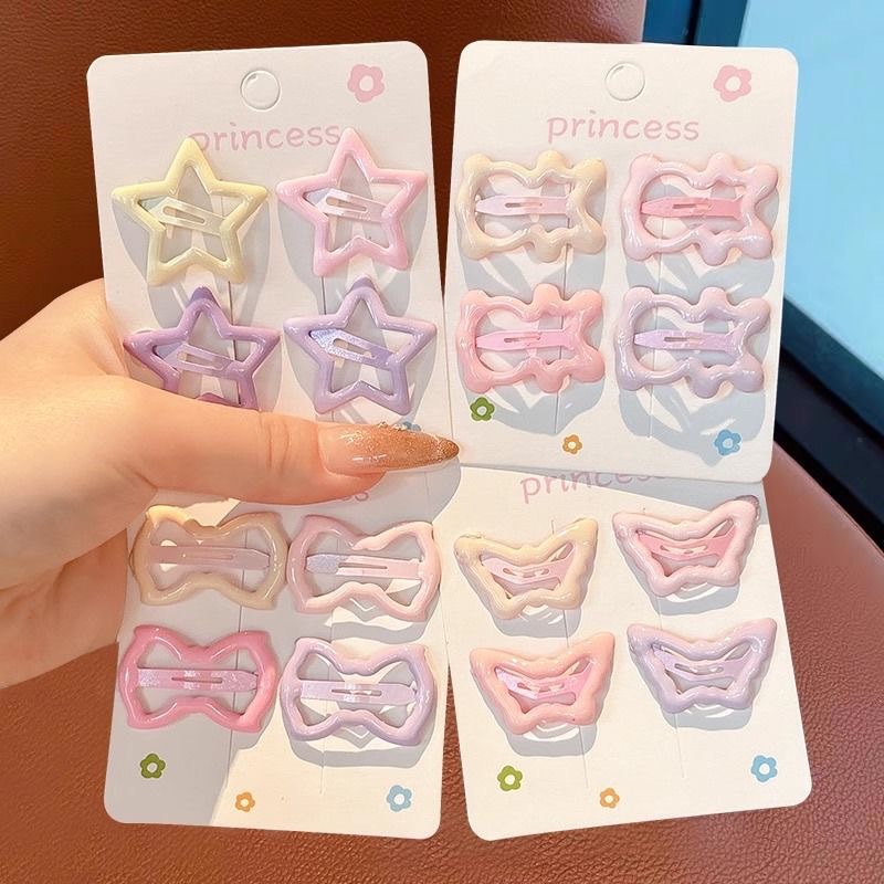 2025 nuevo cabello de niñas pinzas de cabello de frange lateral pinzas de cabello rotas para niños frente BB pinzas de cabello de estrellas pinzas de cabello