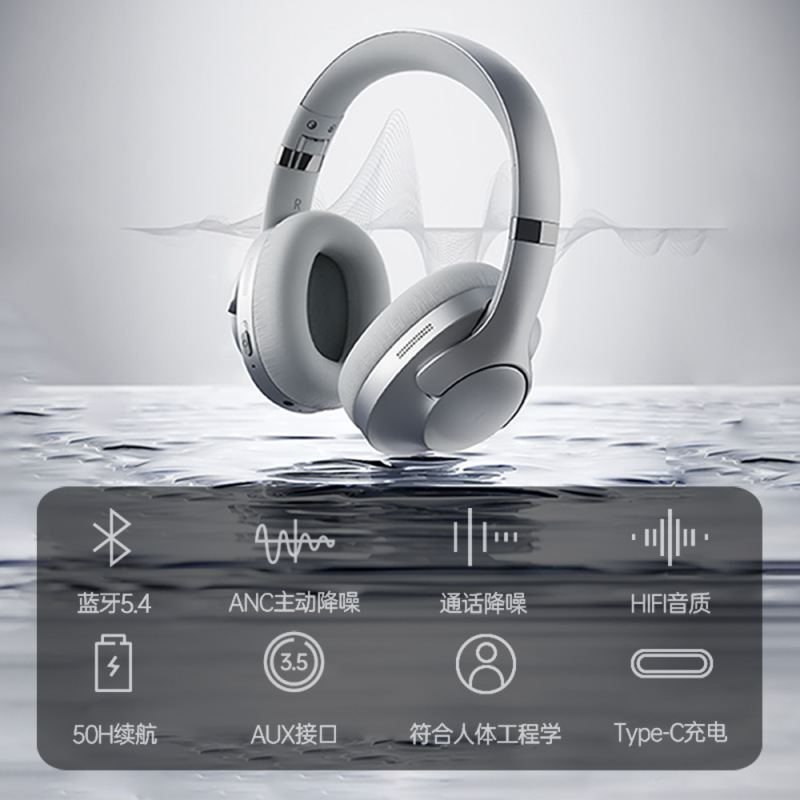 アクティブノイズリダクションヘッドマウントBluetoothヘッドセットワイヤレス有線Eスポーツゲーミングヘッドセット、低遅延ヘッドセット付き|undefined