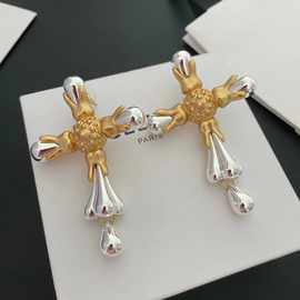 夏帕瑞丽Schiparelli欧美夸张INS立体十字架个性耳环轻奢复古耳饰
