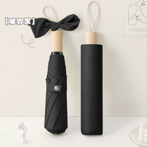 [8 Fracture Umbrella-Manual Version] Japanese-Vinyl Rain-Black