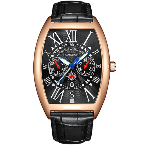 Cross-border Kingston brand watches men's fashion barrel-shaped watches luminous high-end quartz watches wholesale men's watches