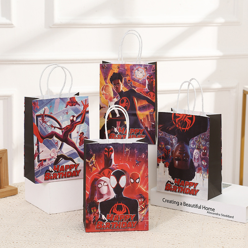 牛皮纸袋现货批发卡通人物手提袋礼品袋派对伴手礼纸袋子购物袋