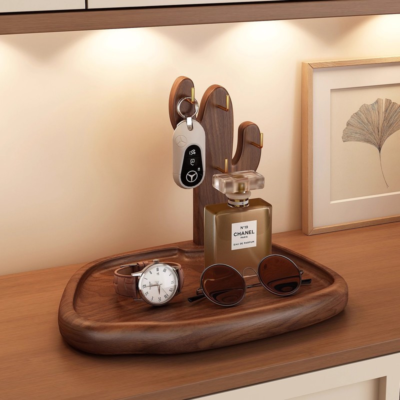 Entrance Rack Key Storage Rack Solid Wood Chinese Style Glasses Display Countertop Table Antique Ornaments Decorative Shelf