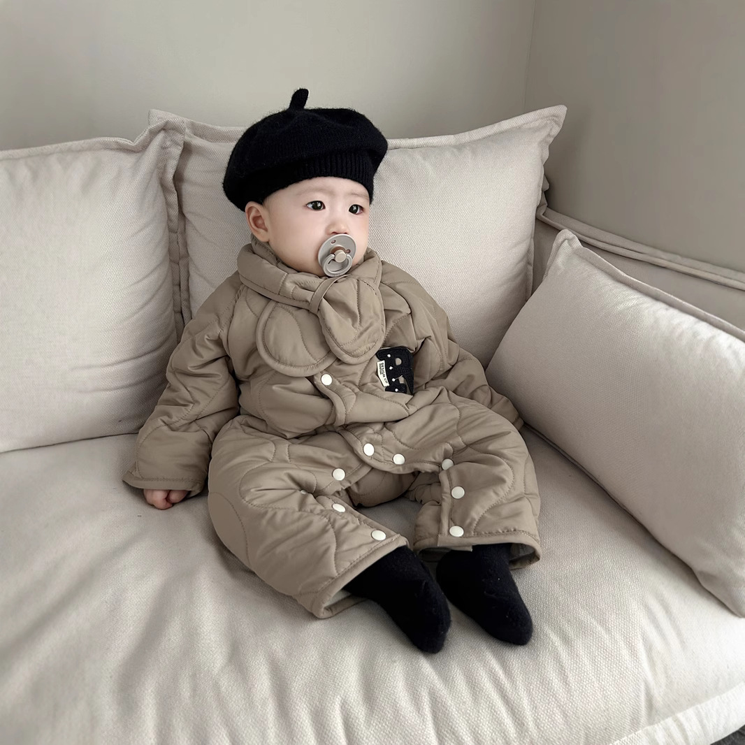 (2개) 점프 수트 겨울 퀼트면 패딩 재킷은 남자를위한 한국식  의 기모 따뜻한면 패딩 옷 등반 옷 스카프 보내기