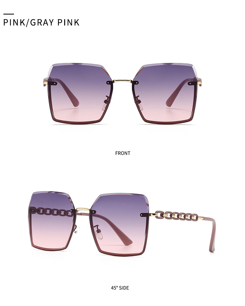 Cross-Border Export New Modern Retro Square Frame Rope Decorative Sunglasses Ins Style Street Style Big-Name Sunglasses 2515_voghion.com