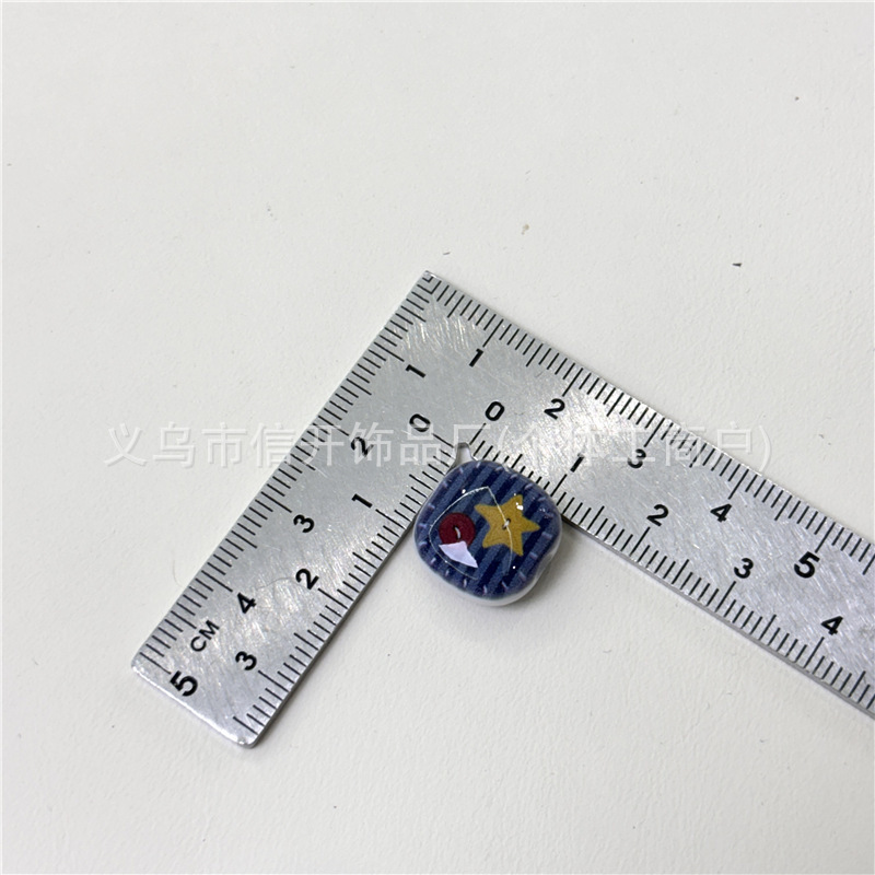 通孔卡通印花复古小馒头串珠笔配件手机钥匙包链diy手工饰品材料|undefined