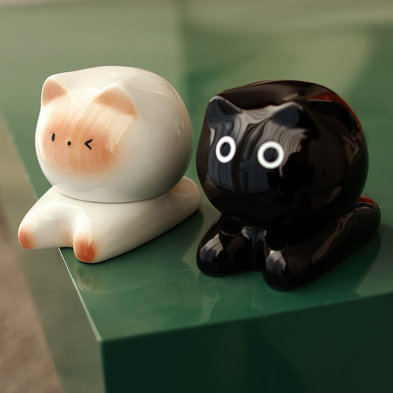 Nubes, gatos, palillo de cerámica, lindo para el hogar, palillo, hilo dental creativo, palillo de algodón, lata de almacenamiento, decoración