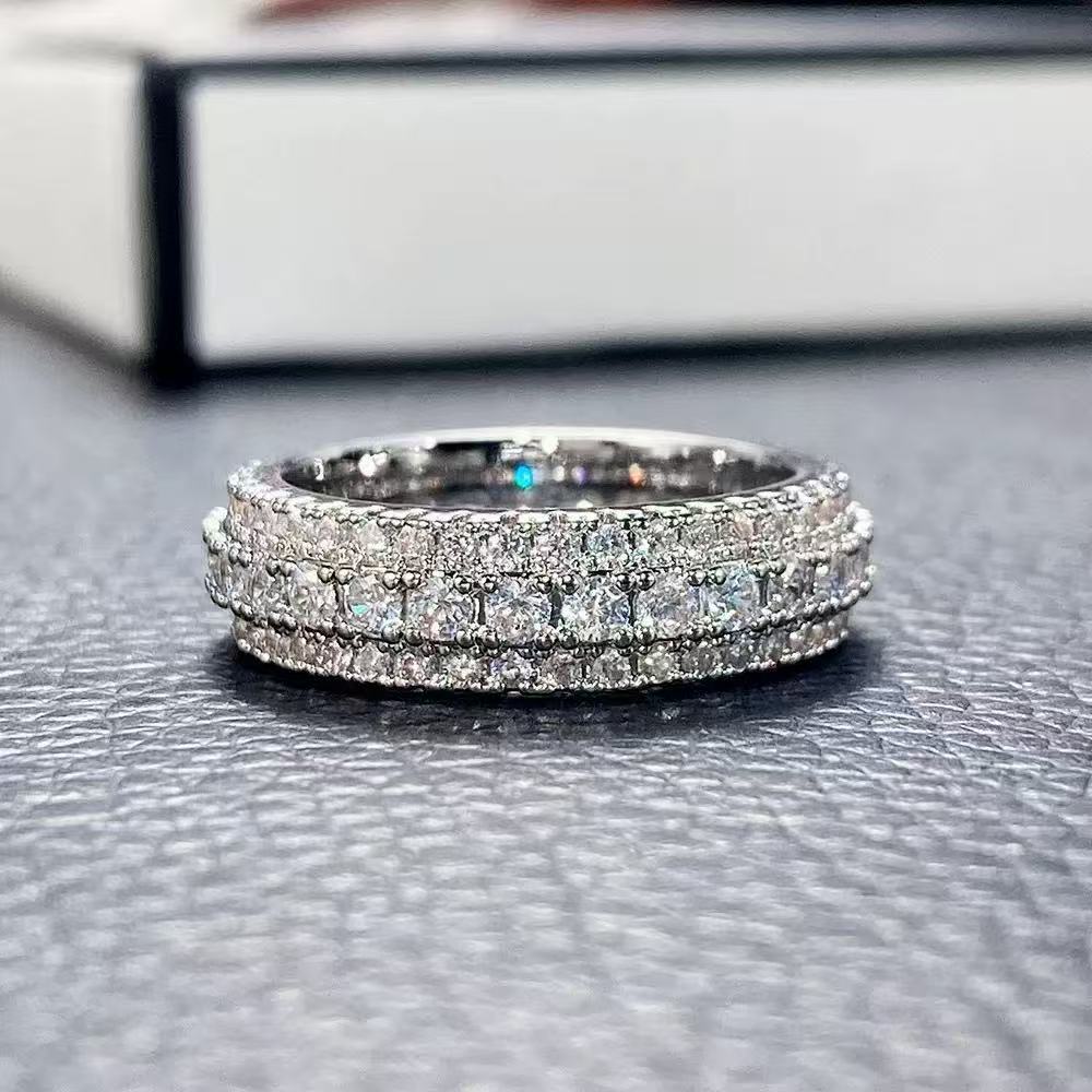 Ebay's Best-Selling Hand Jewelry Cross-Border Luxury Diamond Men's and Women's Personalized Rings, Proposal Rings, Engagement Rings in Stock